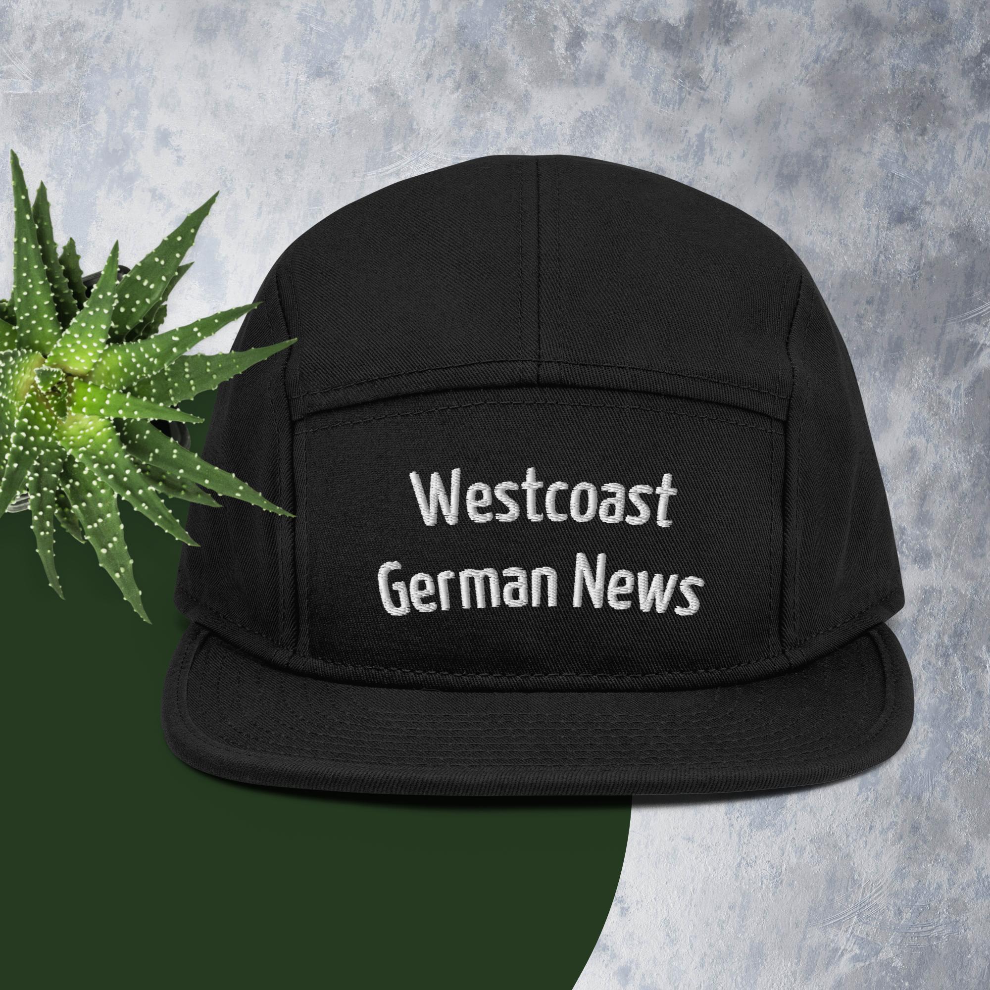 Black hat with white letters "Westcoast German News"